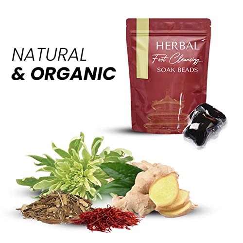 Herbal Foot Cleansing Soak Beads, Lymphatic Drainage Ginger Foot Bath, Leg Sl...