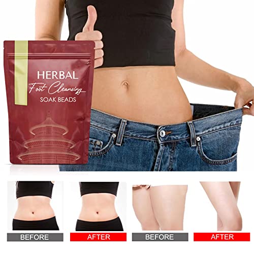 Herbal Foot Cleansing Soak Beads, Lymphatic Drainage Ginger Foot Bath, Leg Sl...