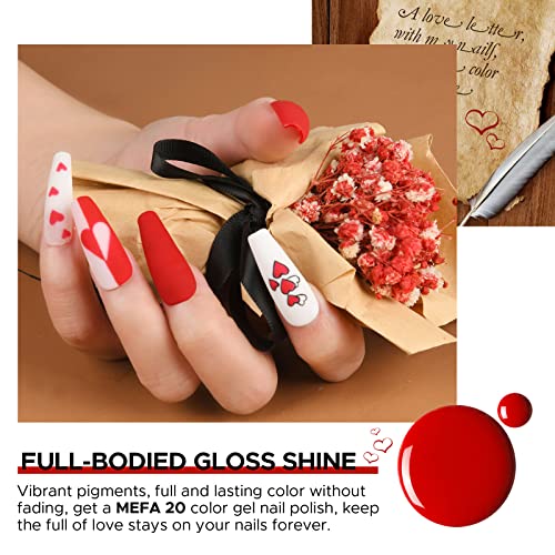 MEFA 23 Pcs Gel Nail Polish Set, Nail Gel Kit Spring with Glossy & Matte Top ...