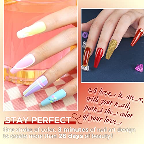 MEFA 23 Pcs Gel Nail Polish Set, Nail Gel Kit Spring with Glossy & Matte Top ...