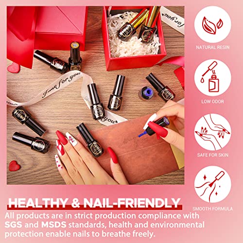 MEFA 23 Pcs Gel Nail Polish Set, Nail Gel Kit Spring with Glossy & Matte Top ...