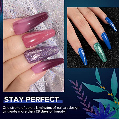 MEFA Color Changing Gel Nail Polish Set 20+3 Pcs, Soak Off Glitter Temperatur...
