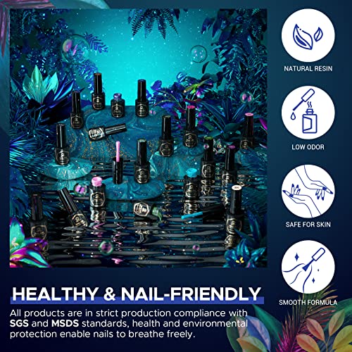 MEFA Color Changing Gel Nail Polish Set 20+3 Pcs, Soak Off Glitter Temperatur...