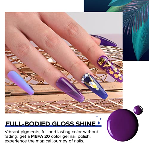 MEFA Color Changing Gel Nail Polish Set 20+3 Pcs, Soak Off Glitter Temperatur...