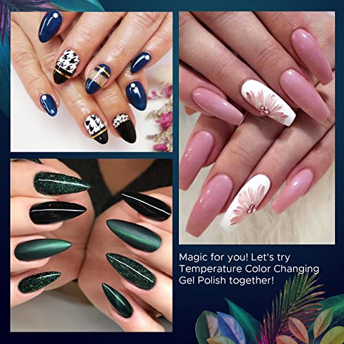 MEFA Color Changing Gel Nail Polish Set 20+3 Pcs, Soak Off Glitter Temperatur...