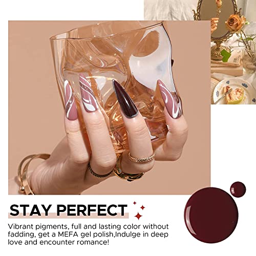 MEFA Gel Nail Polish Set 12 Colors - Nude Gel Polish Glitter White Pearl Dark...