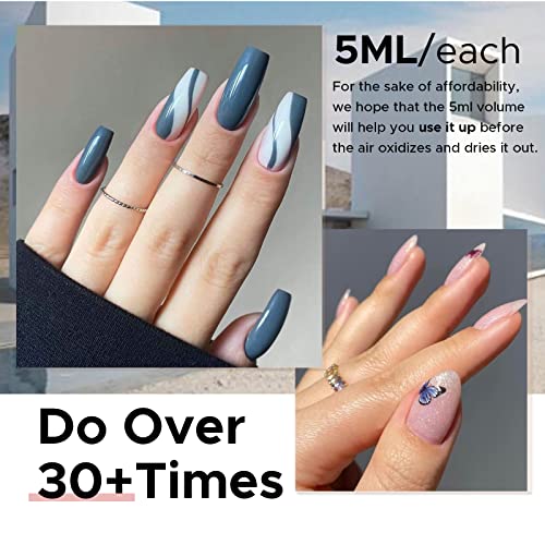 MEFA Gel Nail Polish Set 12 Colors - Nude Gel Polish Glitter White Pearl Dark...