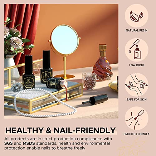 MEFA Gel Nail Polish Set 12 Colors - Nude Gel Polish Glitter White Pearl Dark...