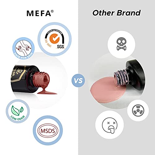 MEFA Gel Nail Polish Set 20+3 Pcs with Gift Box, Soak Off Nude Gray Brown Gli...