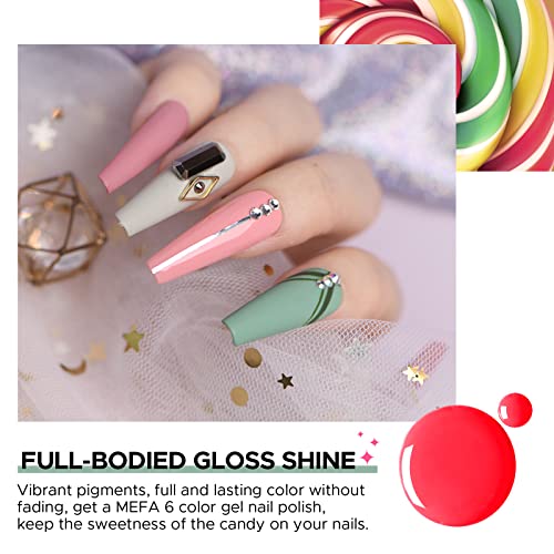 MEFA Gel Nail Polish Set 23 Pcs with Gift Box, Pastel Nail Gel Kit Cotton Can...