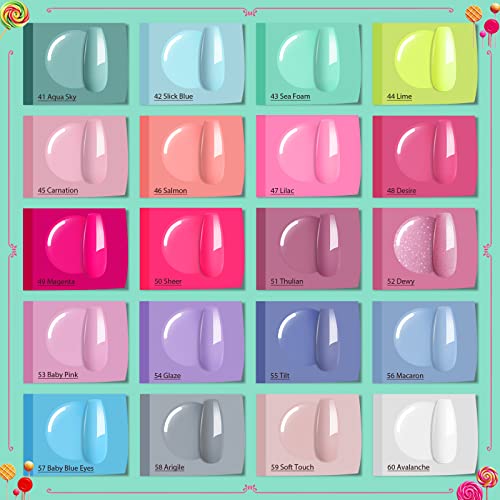 MEFA Gel Nail Polish Set 23 Pcs with Gift Box, Pastel Nail Gel Kit Cotton Can...