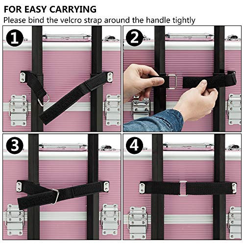 Mefeir 2-in-1 Rolling Makeup Train Case,4 Wheels Removable+W/Extra Bottom Lid...