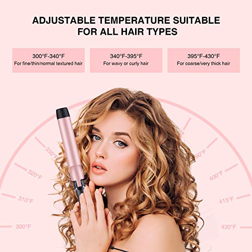 MegaWise Pro 1.5 inch Ceramic Hair Curling Iron, 20s PTC Fast Heating Tech, A...