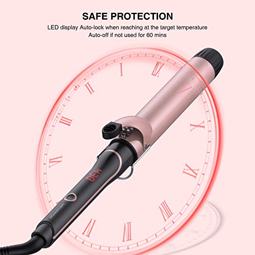 MegaWise Pro 1.5 inch Ceramic Hair Curling Iron, 20s PTC Fast Heating Tech, A...