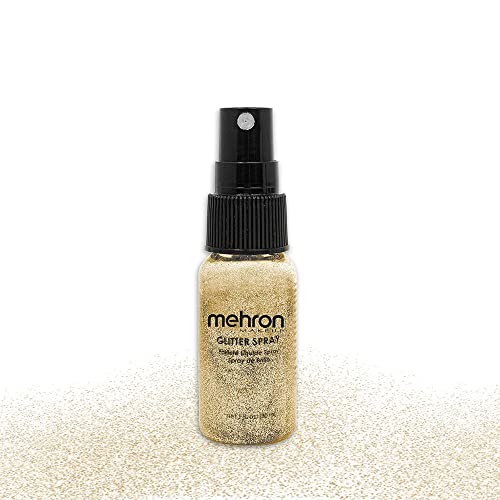 Mehron Makeup Hair and Body GlitterSpray (1 oz) (Gold)
