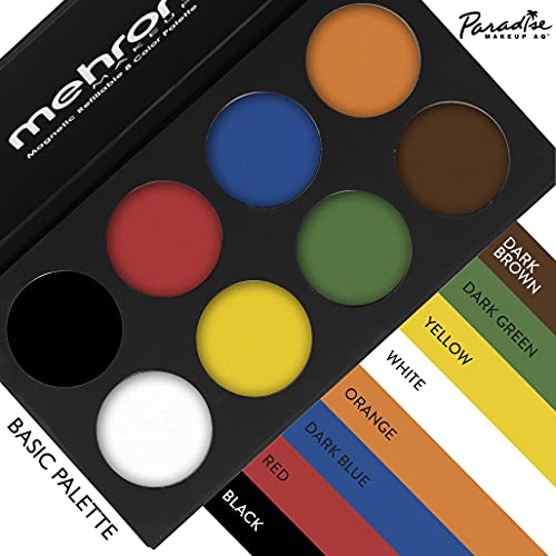 Mehron Makeup Paradise AQ Face & Body Paint 8 Color Palette (Basic) - Face, B...