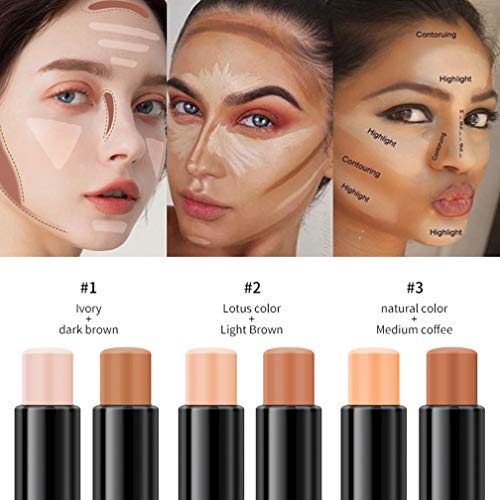 MEICOLY 6 Colors Highlight Contour Stick Double Head Facial Repair Bronzer Co...