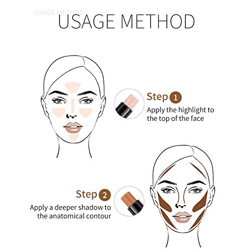 MEICOLY 6 Colors Highlight Contour Stick Double Head Facial Repair Bronzer Co...