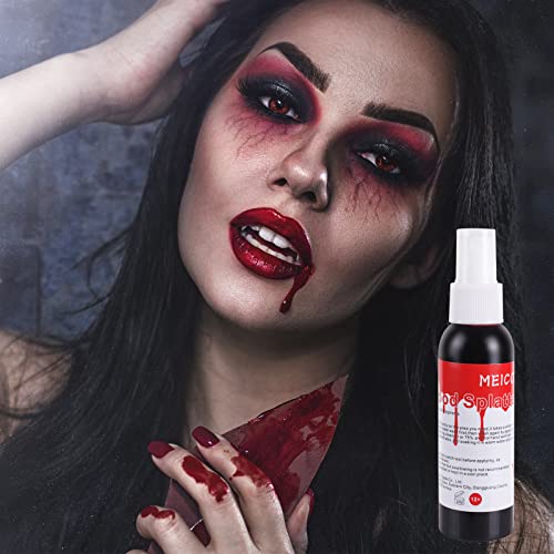 MEICOLY Blood Splatter, 2.1oz Fake Blood Spray, Halloween Liquid Blood for Cl...
