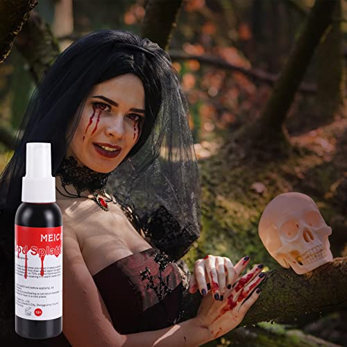 MEICOLY Blood Splatter, 2.1oz Fake Blood Spray, Halloween Liquid Blood for Cl...
