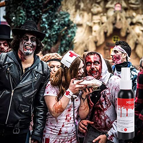 MEICOLY Blood Splatter, 2.1oz Fake Blood Spray, Halloween Liquid Blood for Cl...
