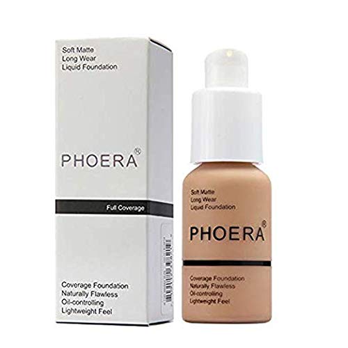2 Pack Phoera foundation, Brighten Highlighting Matte Oil Control Concealer F...