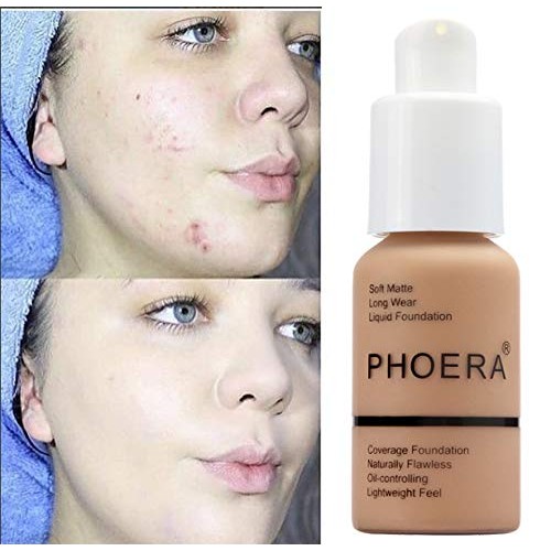 2Pack PHOERA Foundation ,Full Coverage Foundation, Concealer Foundation Full ...