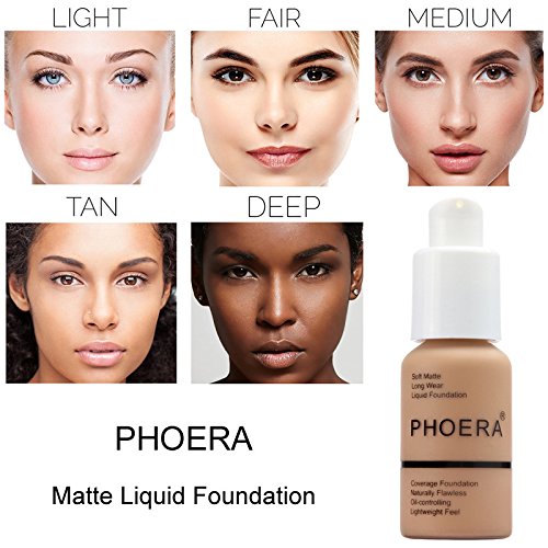 2Pack PHOERA Foundation ,Full Coverage Foundation, Concealer Foundation Full ...