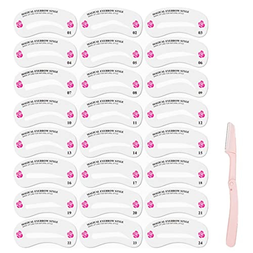 24 Eyebrow stencil , Meilala Eyebrow Shaper Kit ,Reusable Eyebrow Template Ey...