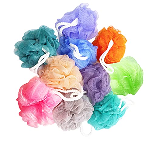 10 Pack of Bath Loofah Shower,Small Size Sponge Pouf Body Scrubber Exfoliator...