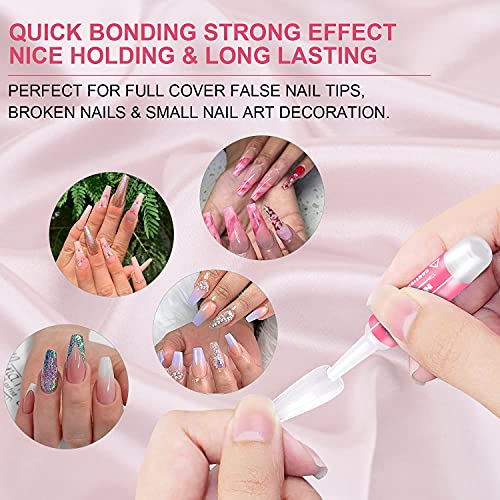 Nail Glue,MEKK Nail Glue for Acrylic Nails,Long Lasting Professional Nail Tip...