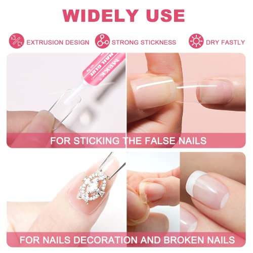 Nail Glue,MEKK Nail Glue for Acrylic Nails,Long Lasting Professional Nail Tip...