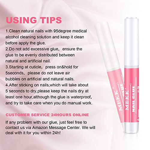 Nail Glue,MEKK Nail Glue for Acrylic Nails,Long Lasting Professional Nail Tip...