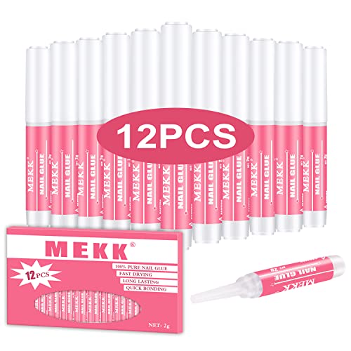 Nail Glue,MEKK Nail Glue for Acrylic Nails,Long Lasting Professional Nail Tip...