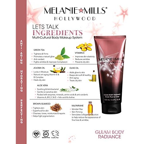 Melanie Mills Hollywood Gleam Body Radiance All In One Makeup, Moisturizer & ...