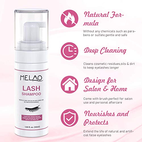 Eyelash Extension Cleanser Eyelid Foaming Cleanser Lash Foam Shampoo for Exte...