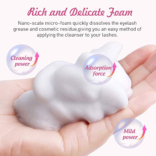 Eyelash Extension Cleanser Eyelid Foaming Cleanser Lash Foam Shampoo for Exte...