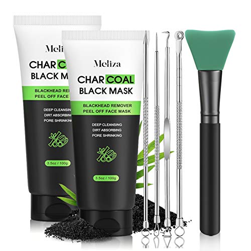 Meliza Blackhead Remover Mask, Peel Off Facial Mask 2 Packs, Charcoal Facial ...