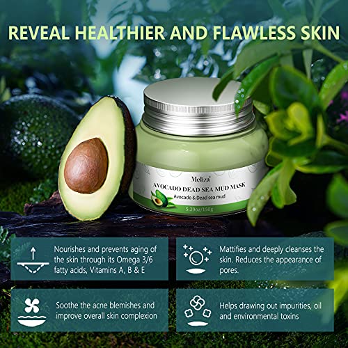 Organic Avocado Clay Mask Meliza Dead Sea Mud Mask Natural Green Tea Healing ...