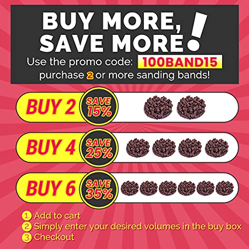 MelodySusie 100 Pcs Nail Drill Bits Sanding Bands for Nail Drill 180 Fine Gri...