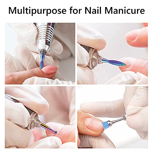 MelodySusie 10pcs Nail Drill Bits Set, 3/32 Inch Diamond Cuticle Nail Bits Ki...