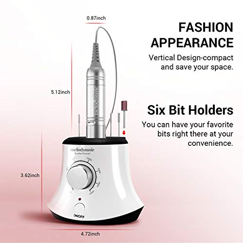 MelodySusie 30000 RPM Professional Nail Drill-Scarlet, High Speed, Low Heat, ...