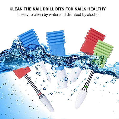 MELODYSUSIE Ceramic Nail Drill Bits Set, 3/32'' (2.35mm) Professional Acrylic...