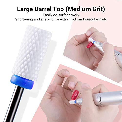 MELODYSUSIE Ceramic Nail Drill Bits Set, 3/32'' (2.35mm) Professional Acrylic...