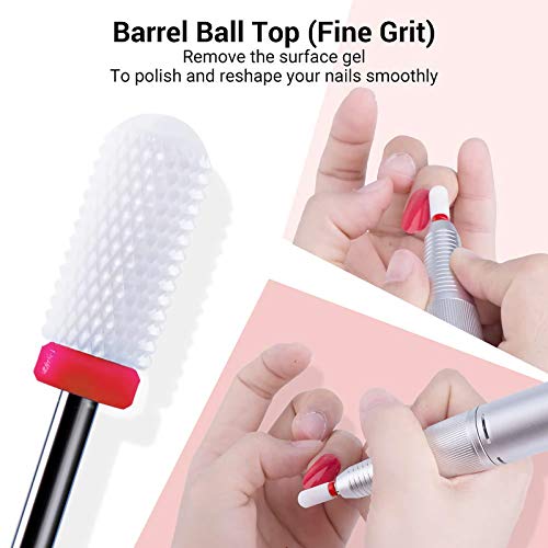 MELODYSUSIE Ceramic Nail Drill Bits Set, 3/32'' (2.35mm) Professional Acrylic...