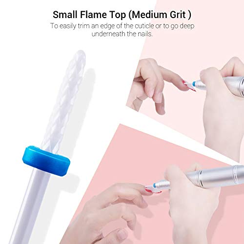 MELODYSUSIE Ceramic Nail Drill Bits Set, 3/32'' (2.35mm) Professional Acrylic...