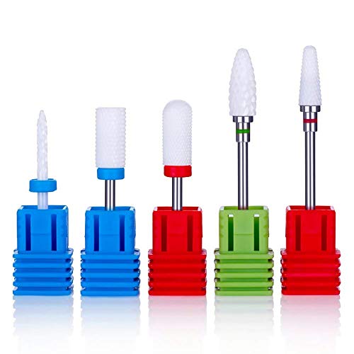 MELODYSUSIE Ceramic Nail Drill Bits Set, 3/32'' (2.35mm) Professional Acrylic...