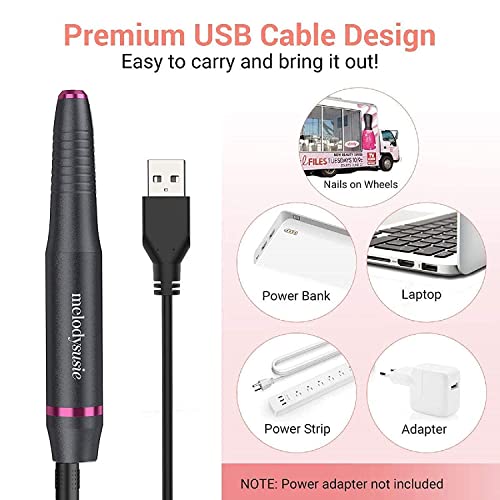 MelodySusie Electric Nail Drill, Portable Electric Nail Drill Machine for Acr...