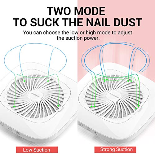 MelodySusie Nail Dust Collector with Reusable Filter, Powerful Nail Vacuum Fa...