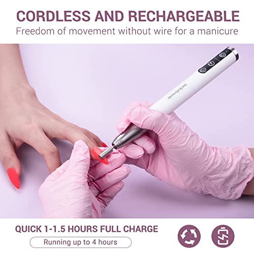 MelodySusie Professional Cordless Nail Drill, Portable Rechargeable Electric ...